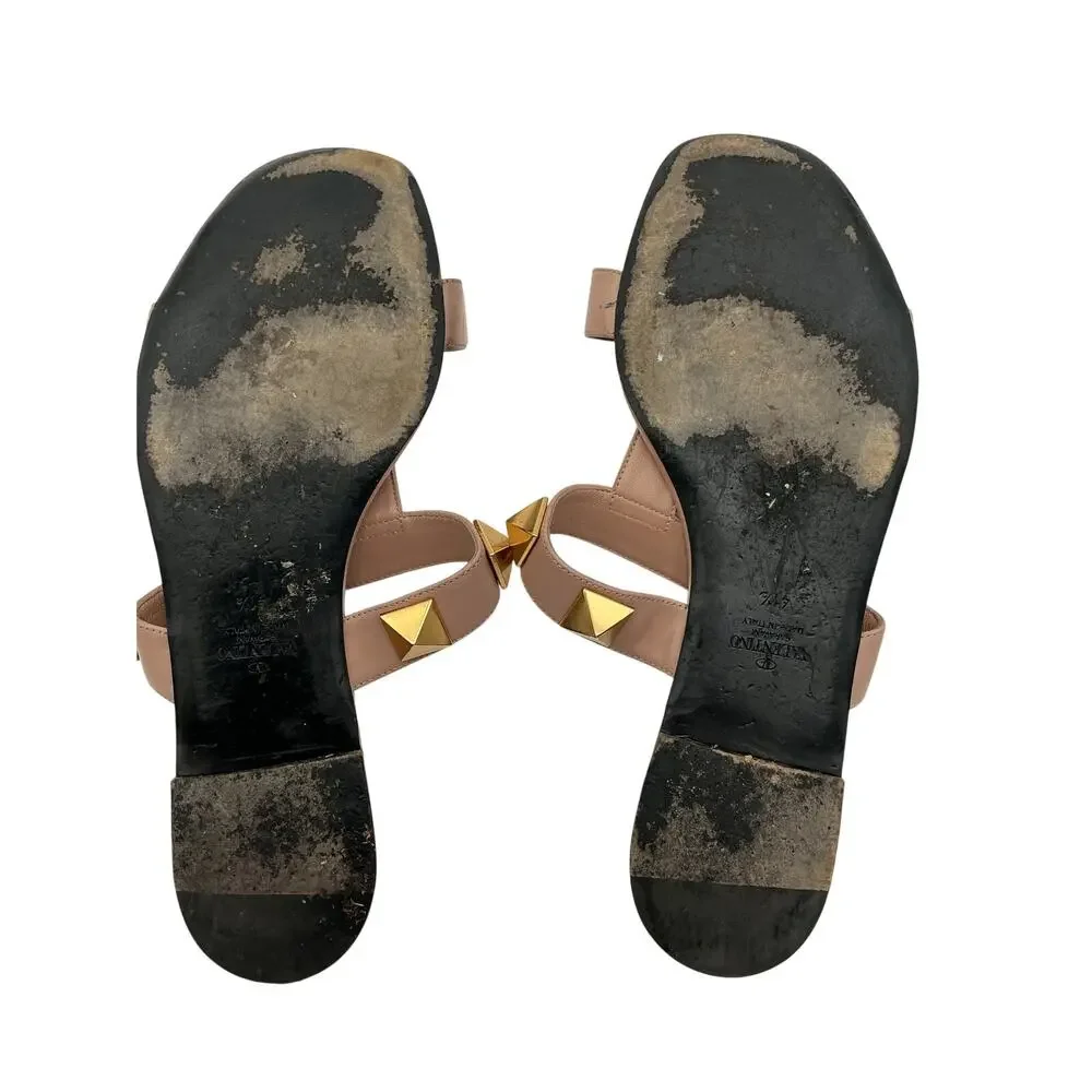 Valentino Studded Rose Cannelle Roman Stud Slides Size 11 B - Picture 5 of 5